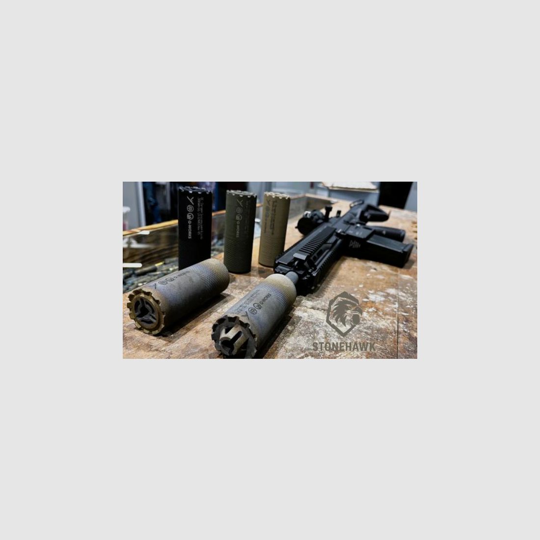 Q Works Schalldämpfer f. EWB-Waffen H Series Compact (.224 /5,6mm) Titan M15x1