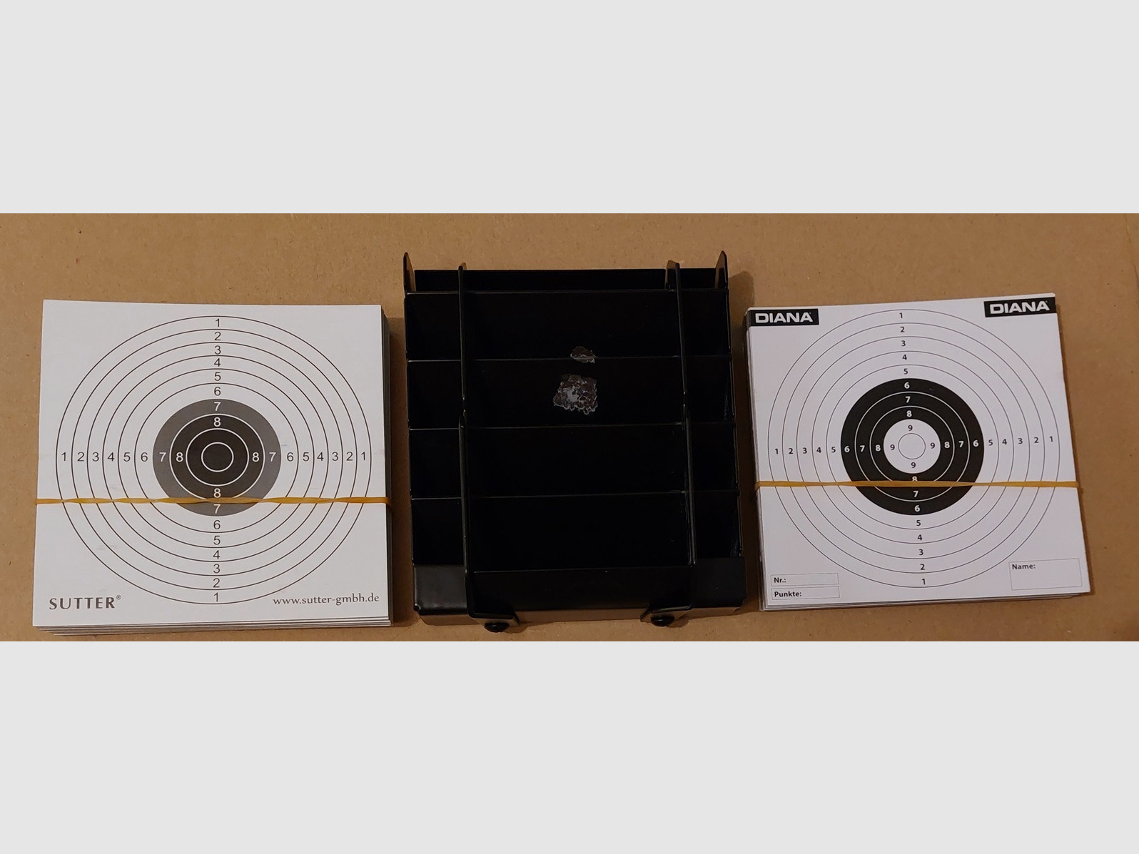 Diabolo avec Diana Universal Kugelfang - cibles de 10 X 10 CM et 14 X 14 CM