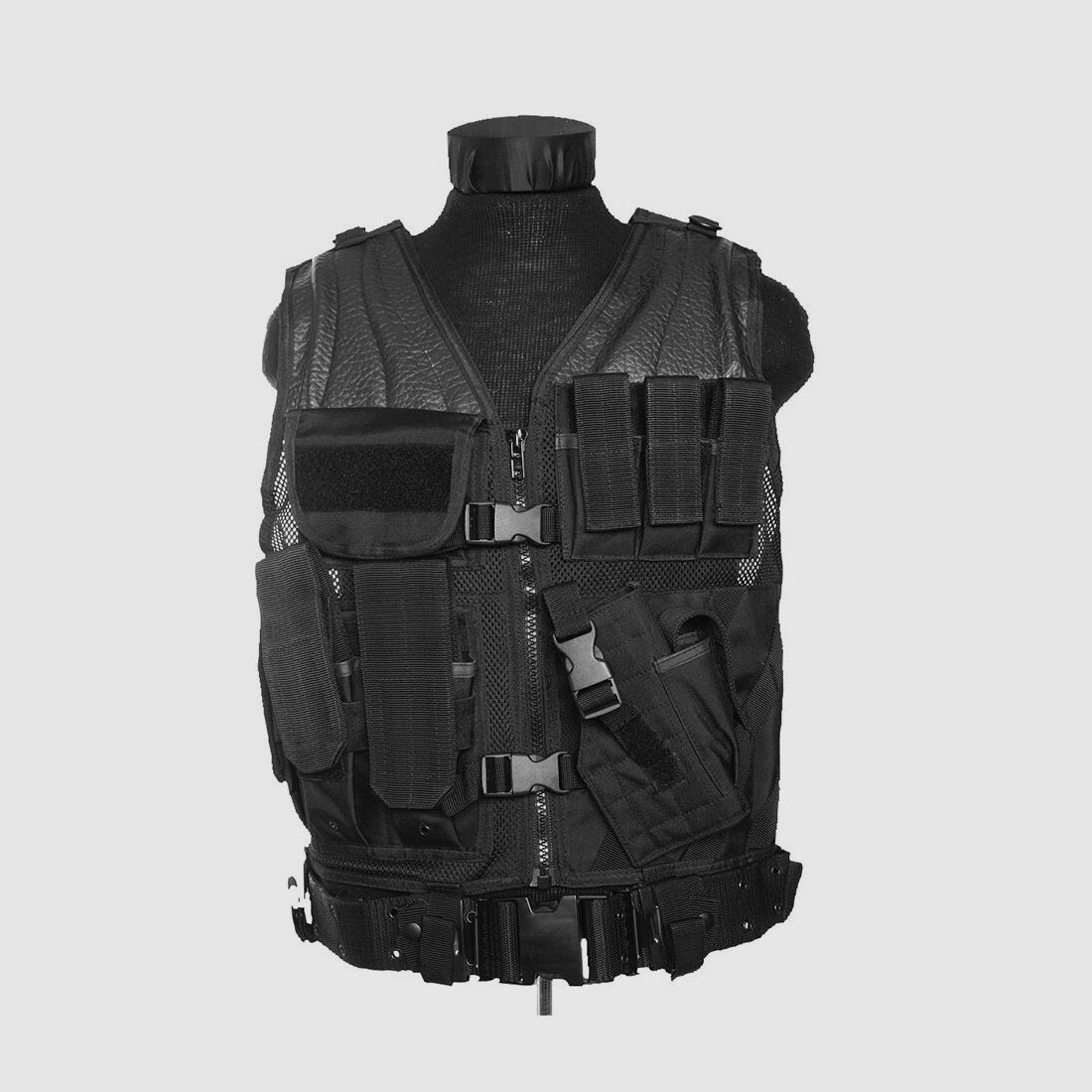 USMC Tactical Police Einsatzweste - Polizei Security - Schwarz - One Size