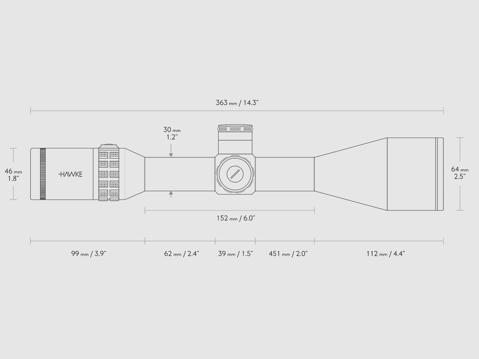 Hawke 17461 Sidewinder 30 FFP 6-24x56 FFP MOA