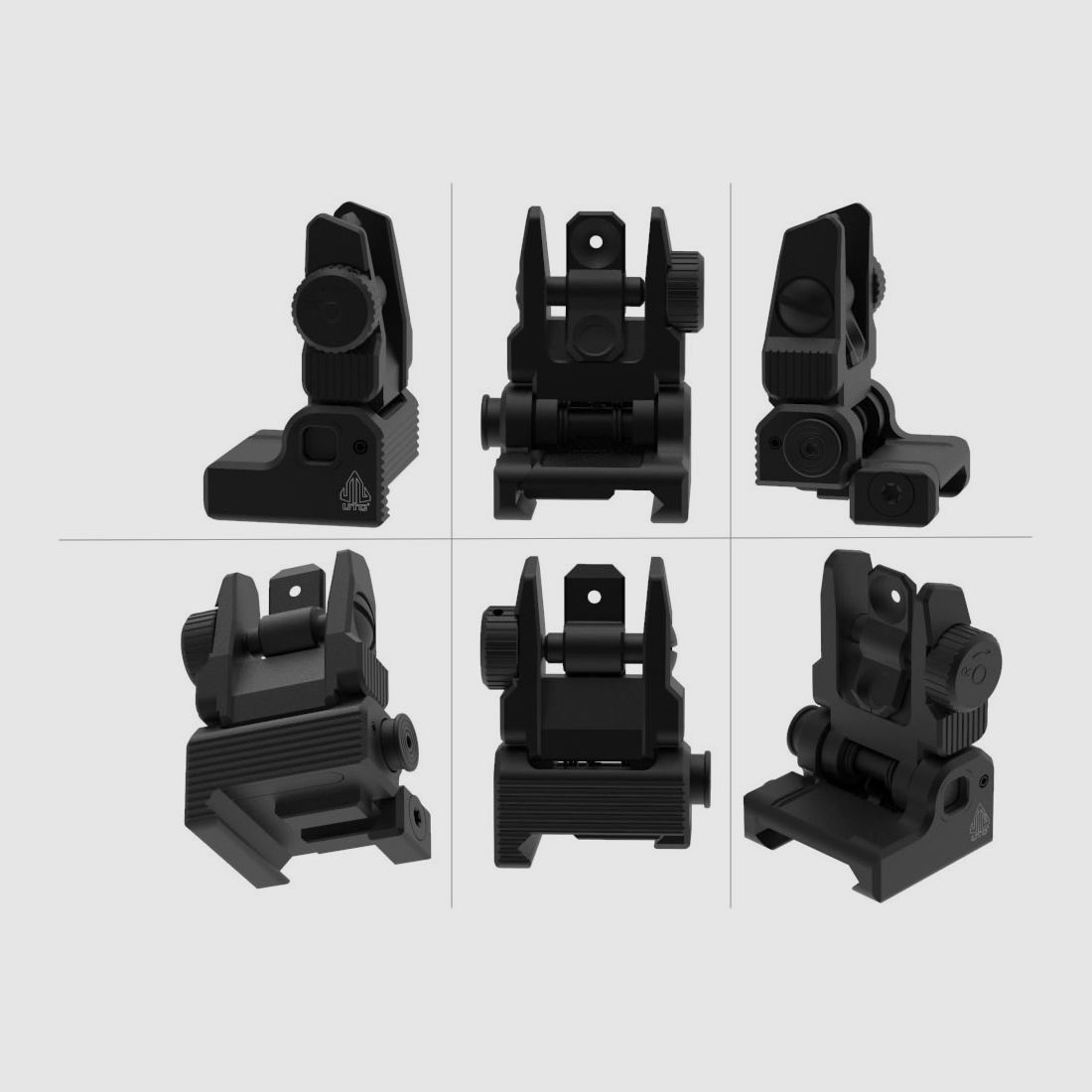 Visierung hinten UTG fĂĽr Sturmgewehr AR-15 fĂĽr Weaverschiene federunterstĂĽtzt posi lock