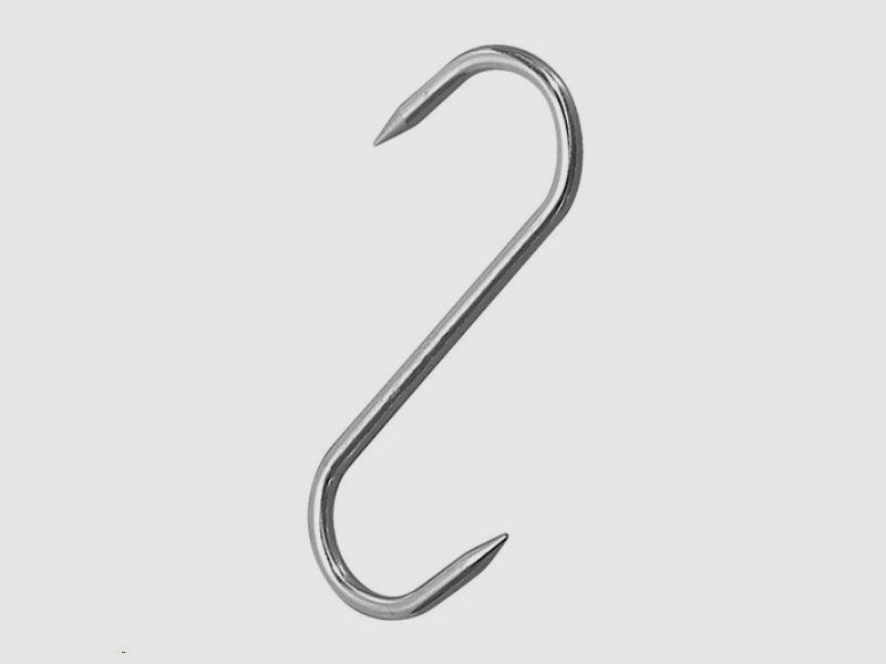 Meat hook S-hook 100 x 5 mm stainless steel