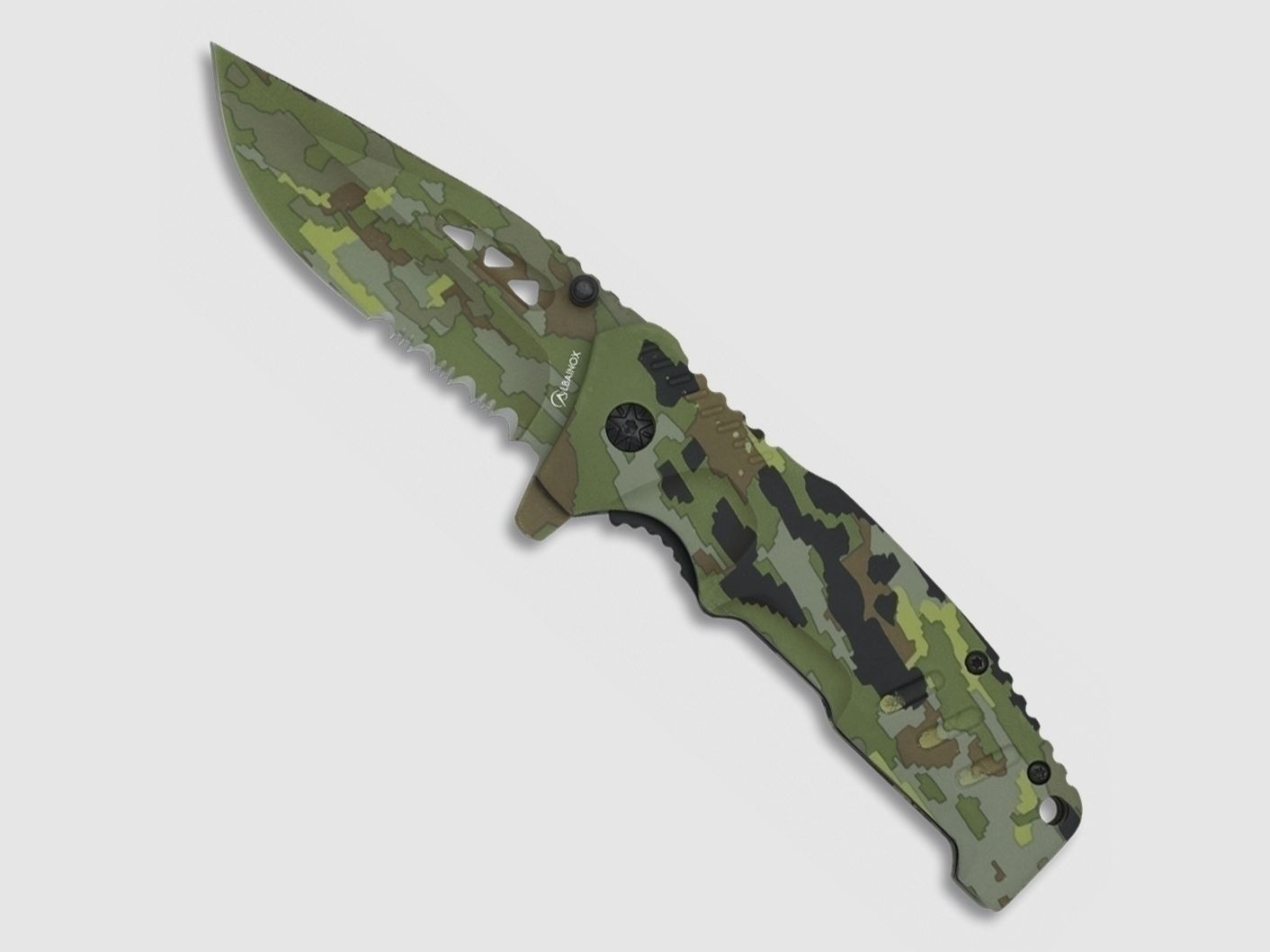 Couteau de poche avec denture partielle camouflage numérique