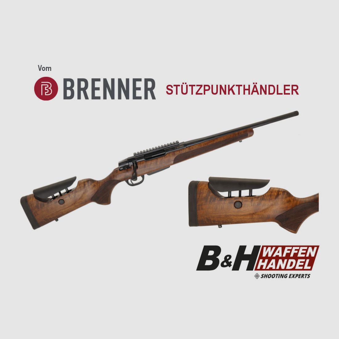Brenner BR20 L.E. crosse en bois avec dos de crosse réglable LL 47cm