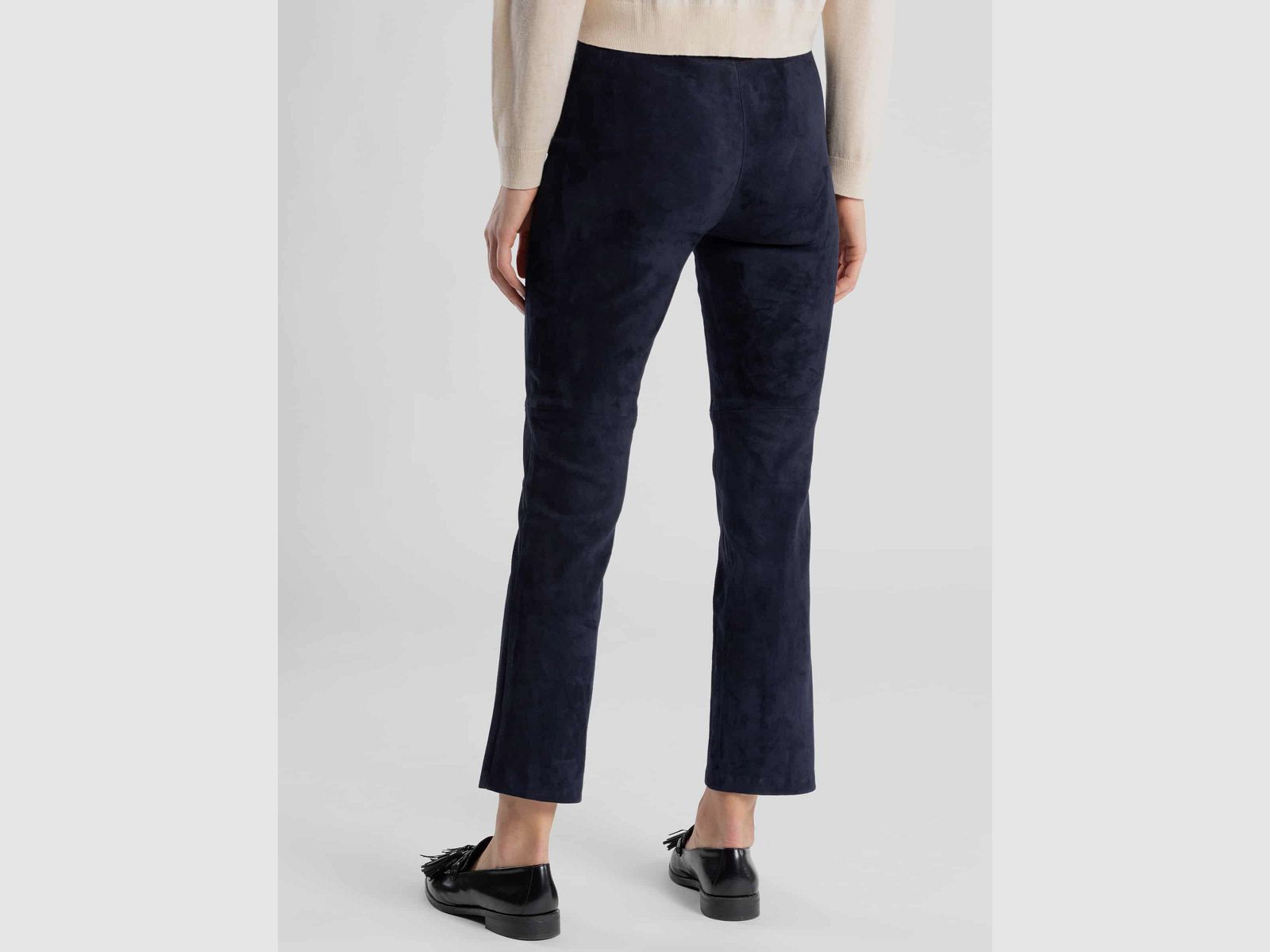 Maximilian Pantaloni in Pelle Laura in Blu Scuro, immagine 2 di 3