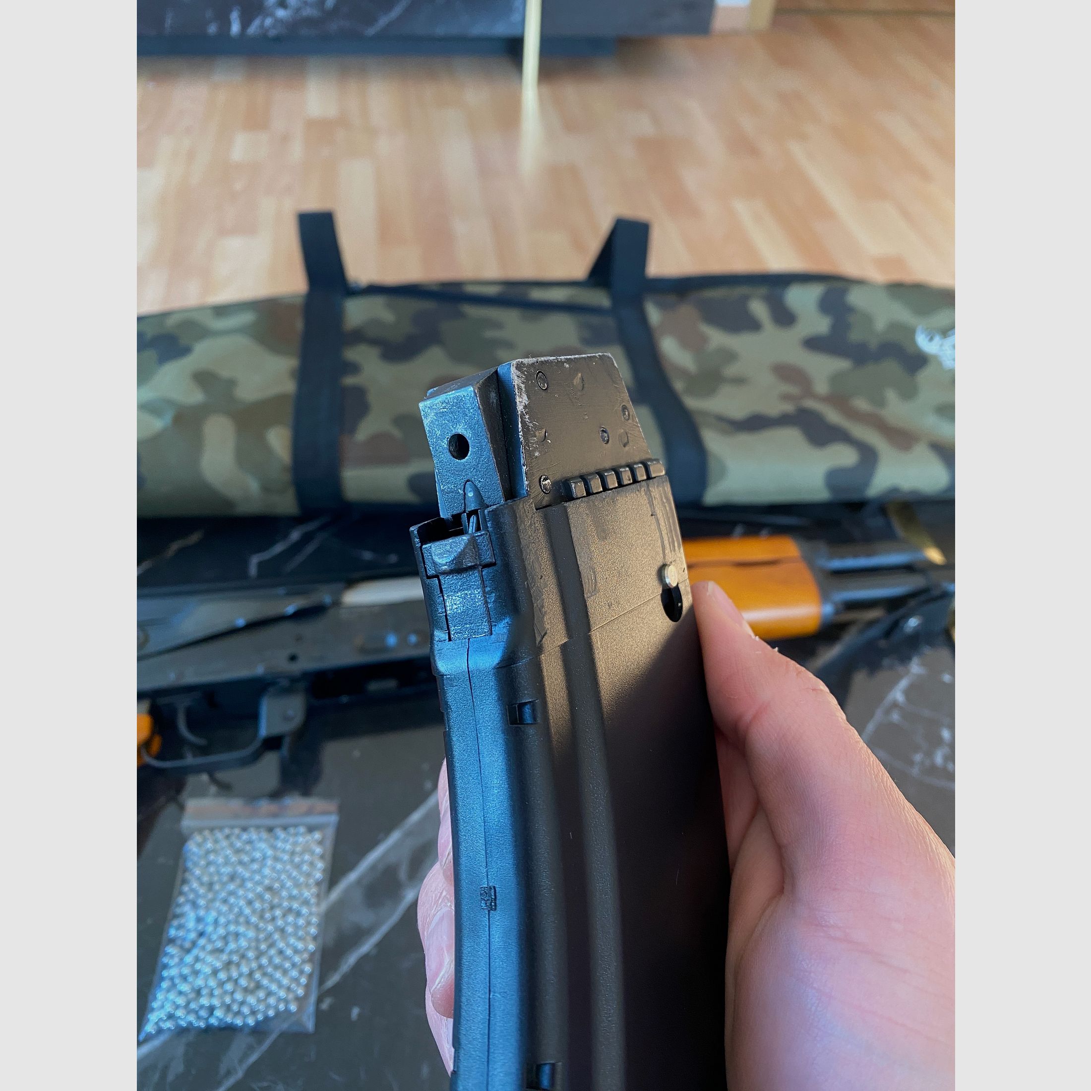 Umarex G.S.G AK47 4,5 mm BB carabine à air comprimé CO2 comme neuve en métal et bois avec accessoires