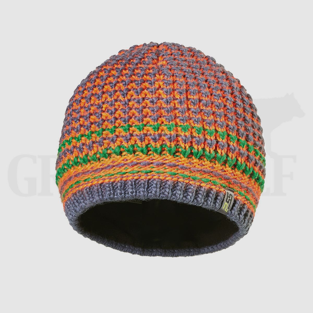 PSS Strickmütze grau/grün/orange
