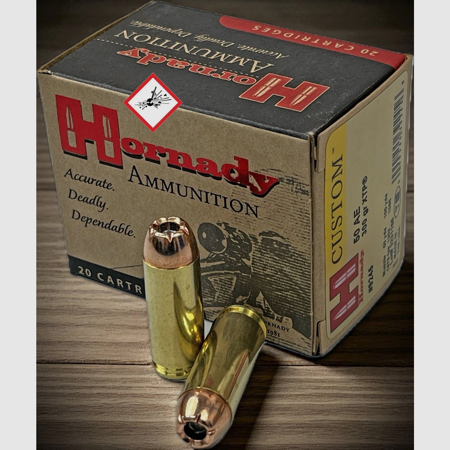 Hornady pistol cartridge cal. .50AE HP XTP 300grs