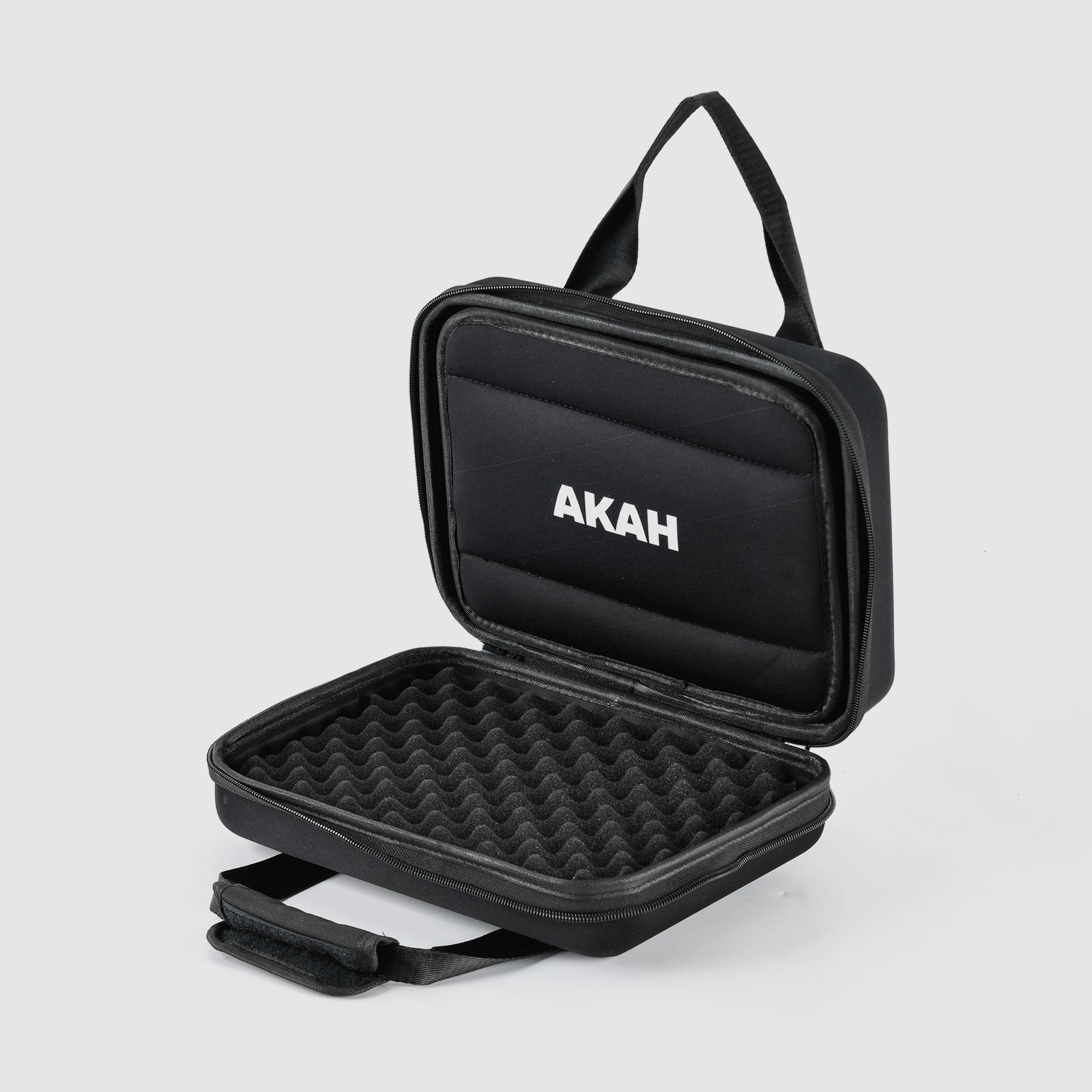 AKAH Hardcase Kurzwaffenkoffer – Nylon/Noppenschaum, abschließbar – 30,5×22,5×10,5 cm – Schwarz
