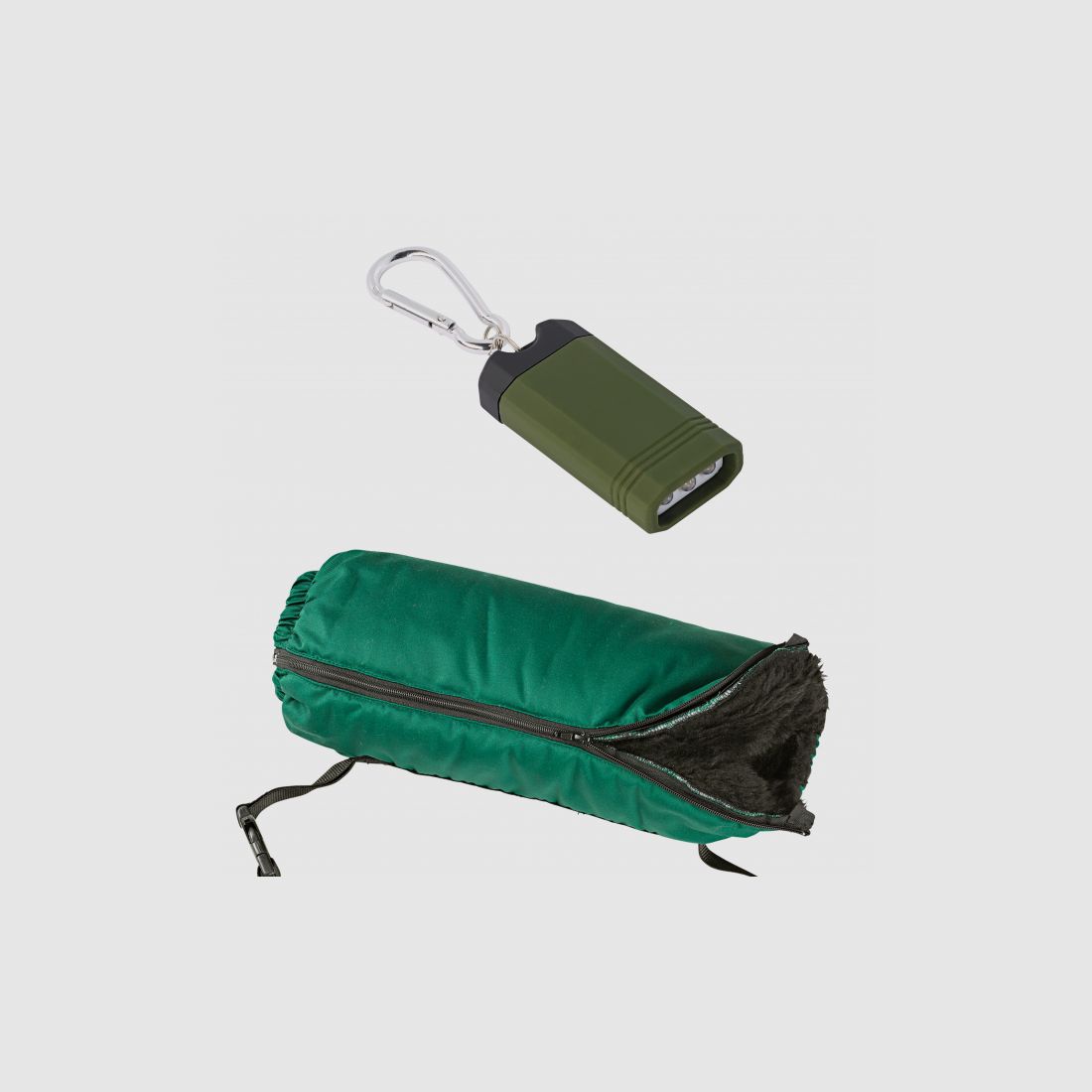 Handwärmer oliv + LED Mini-Taschenlampe Blue River (Set), billede 1 af 2