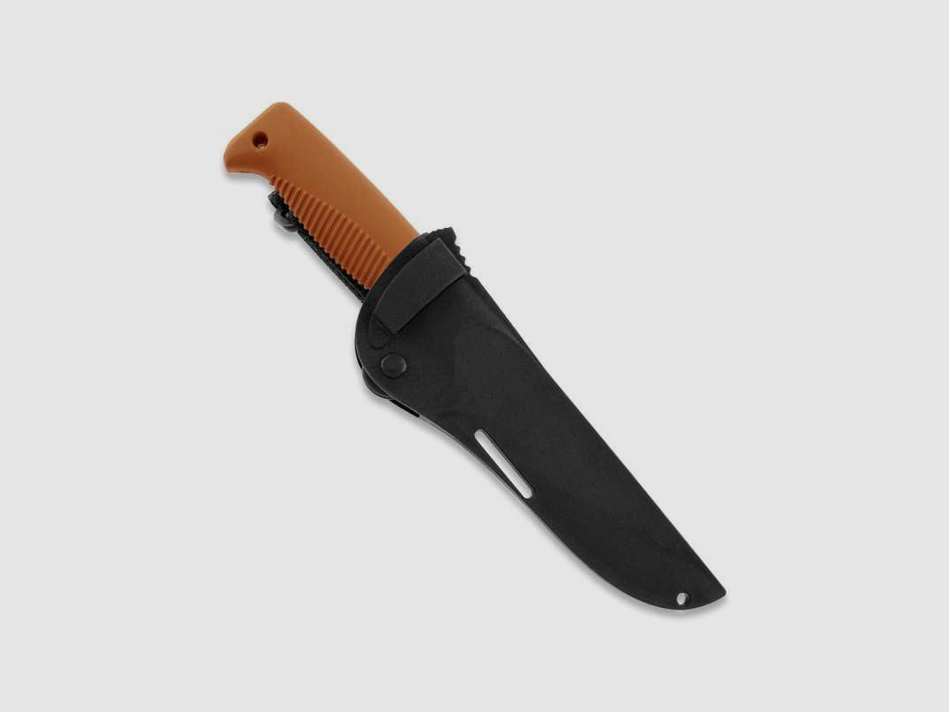 Peltonen Knives M07 Ranger Puukko Sissipuukko FJP133 orangener Griff PTFE Beschichtung Kunststoffscheide schwarz