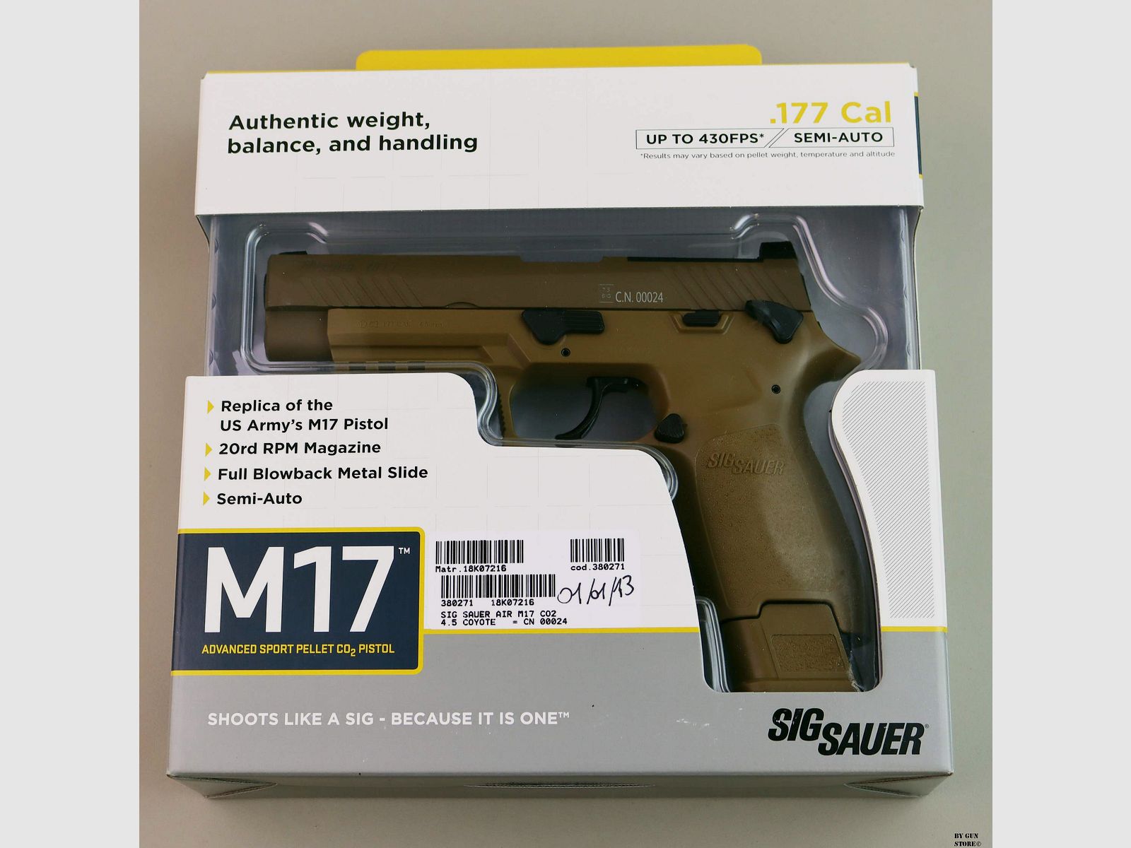 SIG SAUER AIR M17 CO2 4.5 COYOTE Pistol, afbeelding 6 van 6