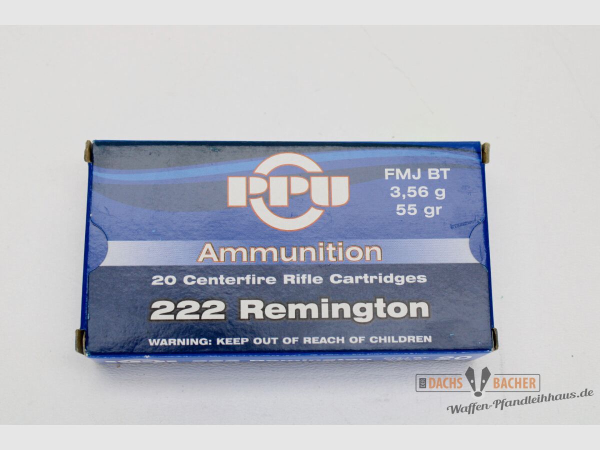 PPU Privi Partizan .222 Rem 3,56g/55gr FMJ BT 20 Schuß