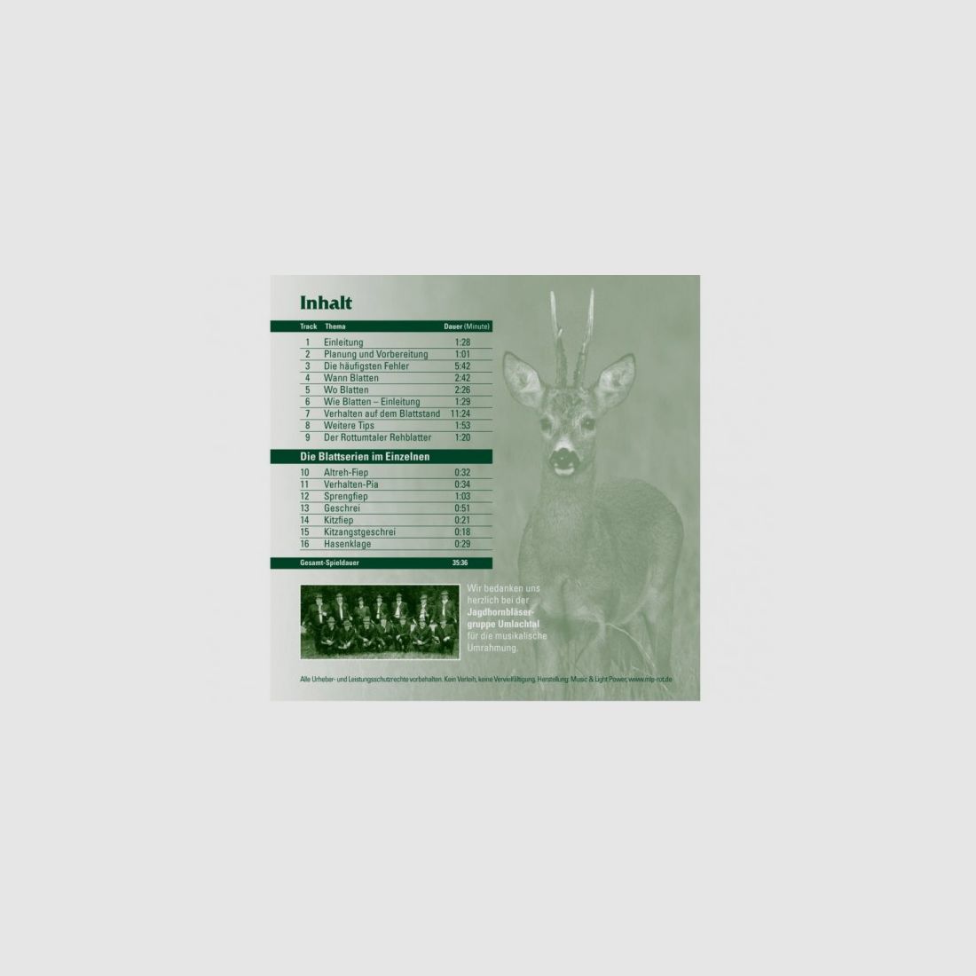 Rottumtaler Blattjagd-CD zum Üben, Bild 2 von 2