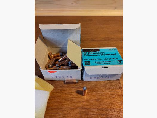 92 proyectiles TMR 8 mm .323 12,7 g 198 gr RWS