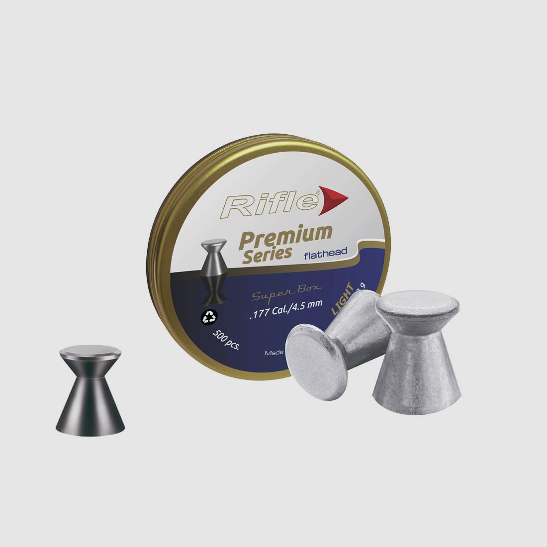 Flachkopf Diabolos Rifle Ammunition Premium Series Flathead SB Light Kaliber 4,50 mm 0,48 g glatt 500 StĂĽck