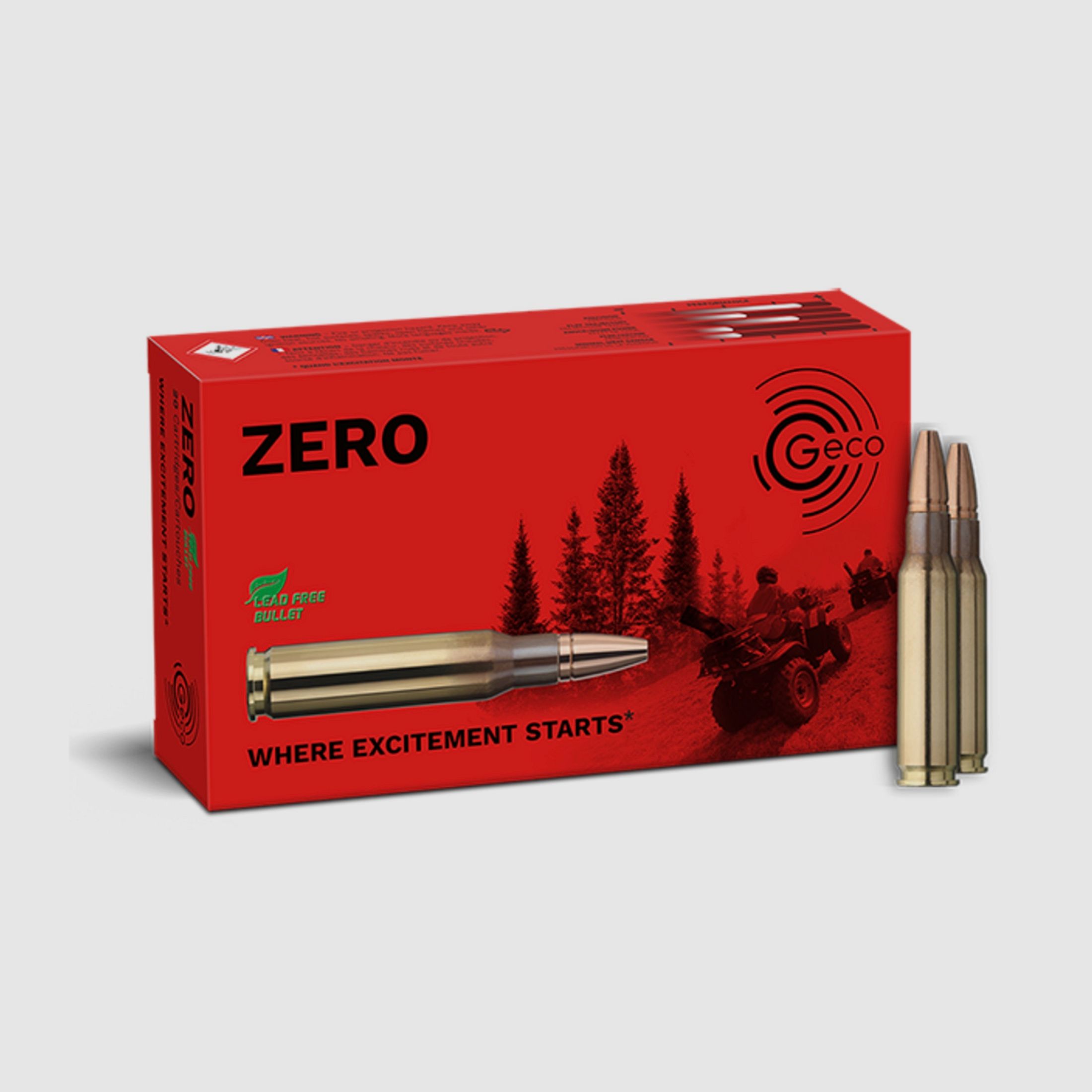 Geco 2318823 Zero .308 Win. 8,8g 136grs. Sin plomo 20 unidades Sin plomo