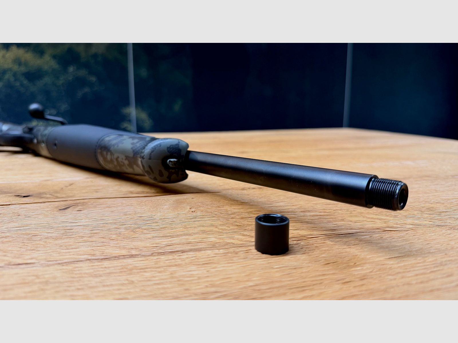 Blaser R8 Ultimate Carbon Huntec Camo arma completa / calibre seleccionable / logo plateado / Semi Weight