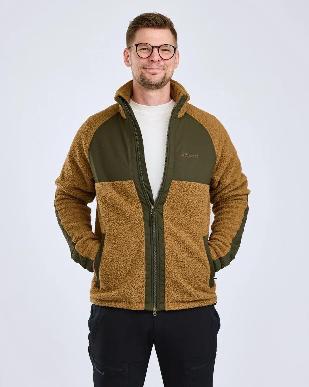 Bluza polarowa Pinewood Pile 5366 - Dark Sand/Moss Green, zdjęcie 5 z 5