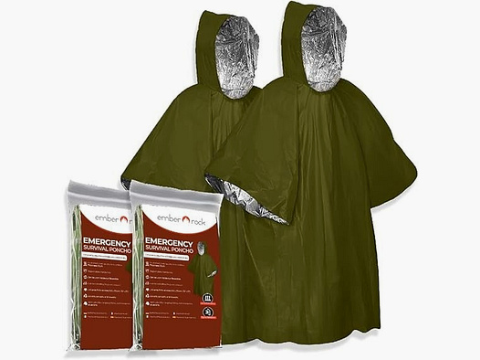 Notfall Survival Poncho mit Thermo Mylar Folienbeschichtung