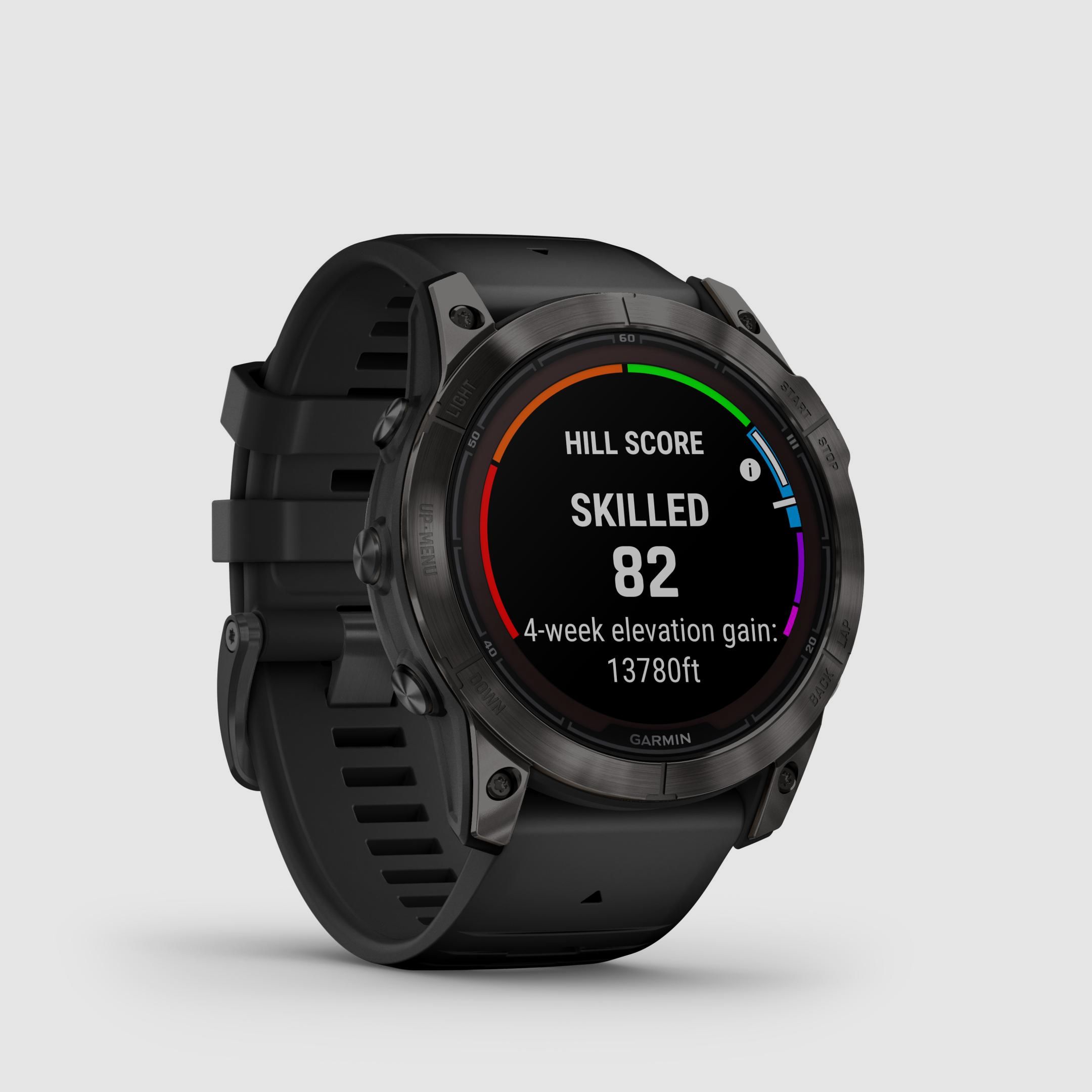 Garmin fēnix® 7X Pro – Edizione Sapphire Solar, Nero/Grigio Carbonio Titanio con cinturino in silicone QuickFit® da 26 mm
