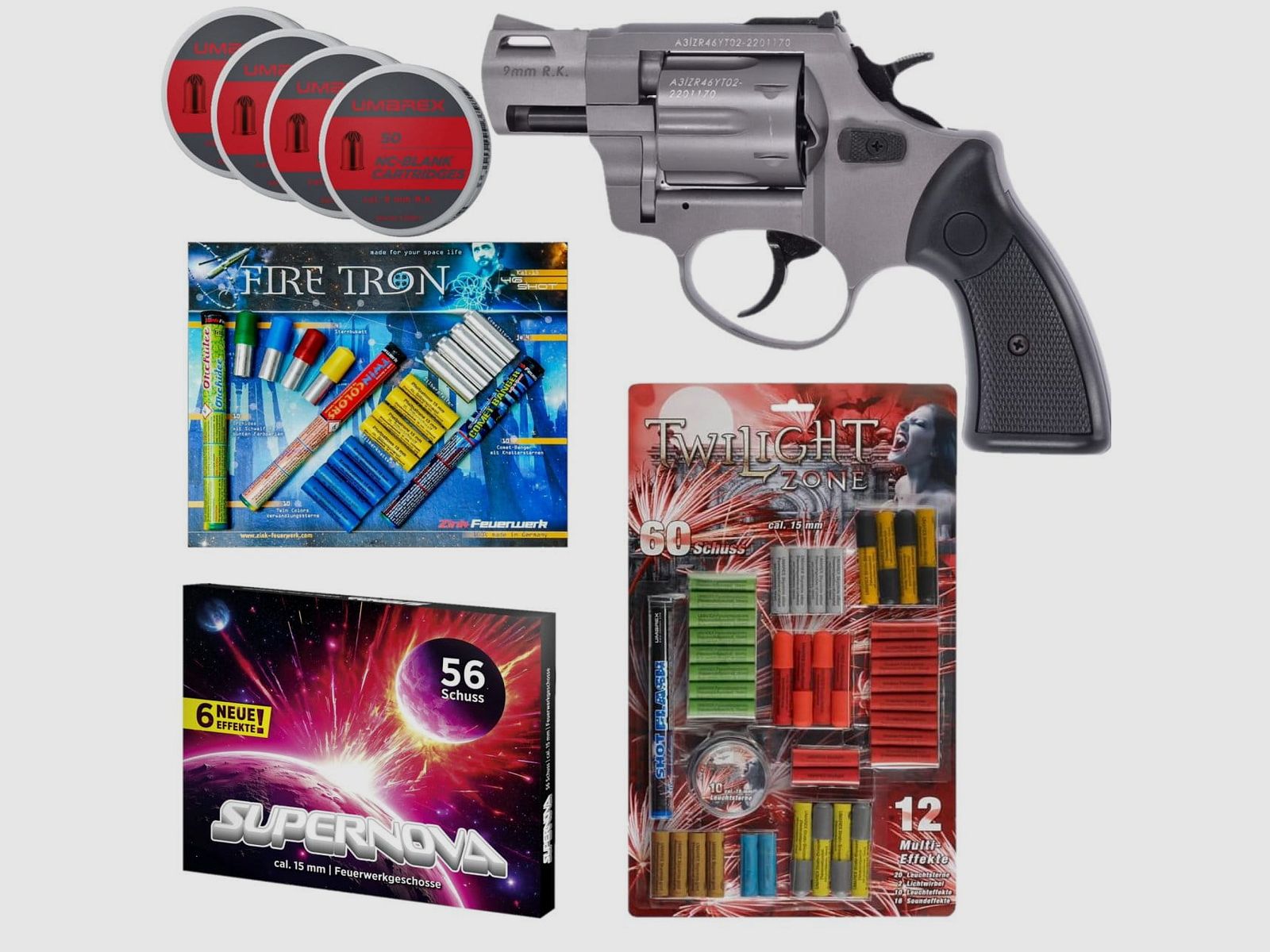 Feuerwerk Revolver Bundle Zoraki R2 2 Zoll Schreckschuss
