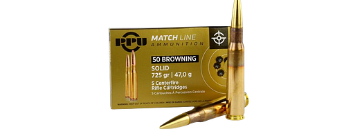 Prvi Partizan PPU .50 BMG (12,7 x 99) Match Line 725 grs 5 Schuss