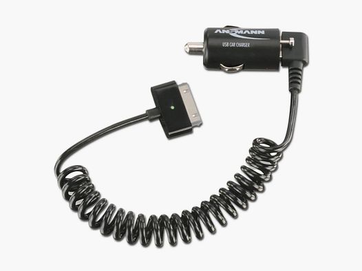 Ansmann Caricabatterie USB per auto & Cavo a spirale Apple® 2.1A