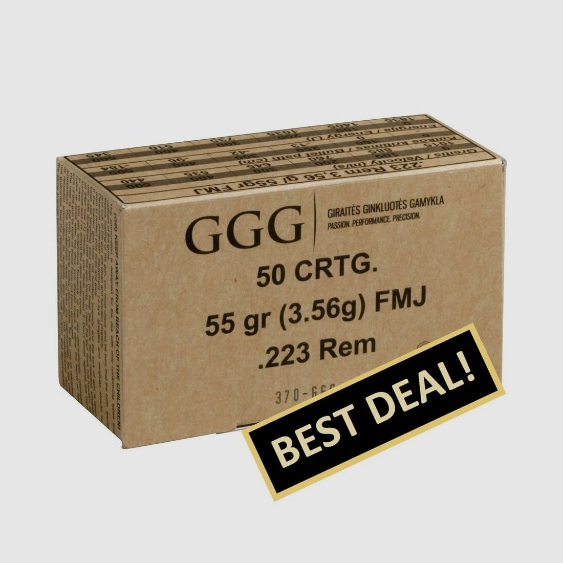 GGG .223 Rem. Vlm BT 3.6g/55grs.