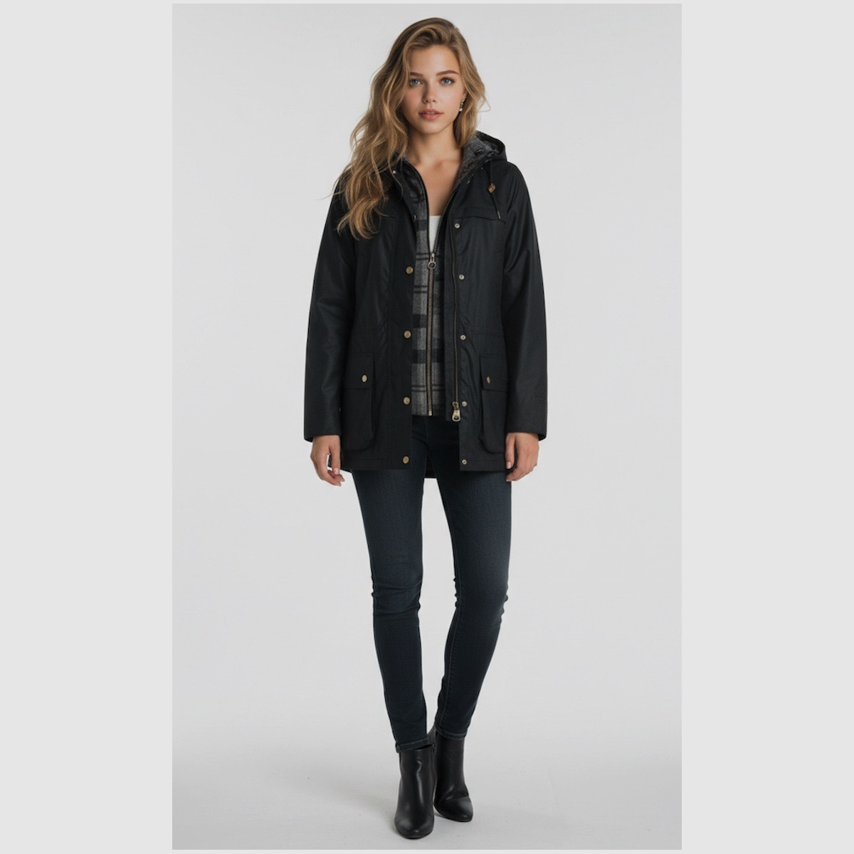 Chaqueta de mujer BARBOUR Blaise Tartan Navy