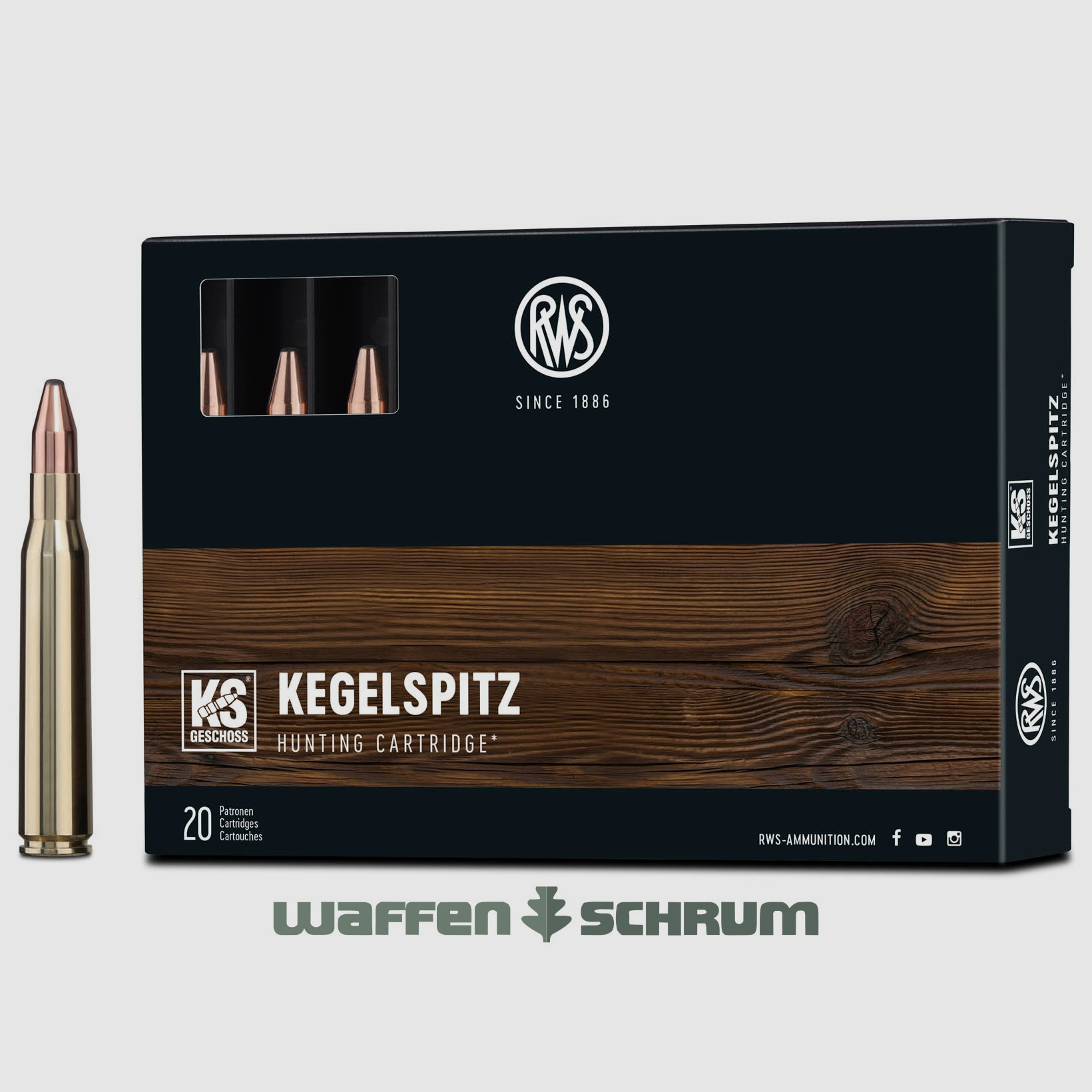 RWS pointed bullet 11.7g - 180gr 8x68S