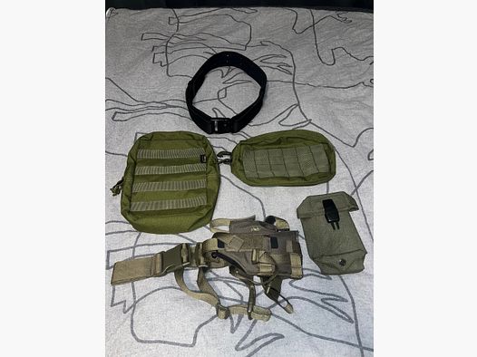 Ausrüstungsset 3 Taschen, Pistolenholster und Einsatzgürtel