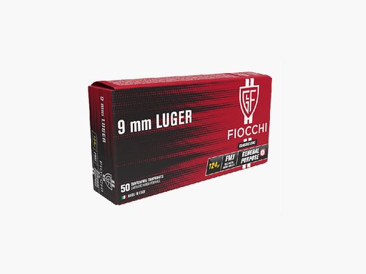 Fiocchi 9mm 124gr FMJ 50 stuks