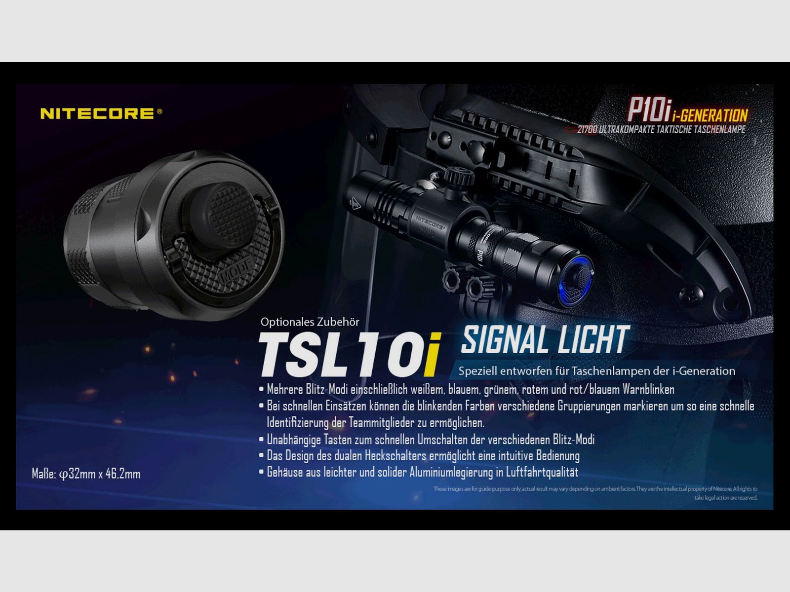 Nitecore P10i taktische LED Taschenlampe 1800 Lumen