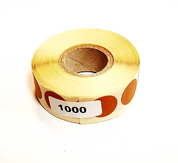 Braune Zielscheiben-Abkleber – Durchmesser 20 mm (1000 Stück)