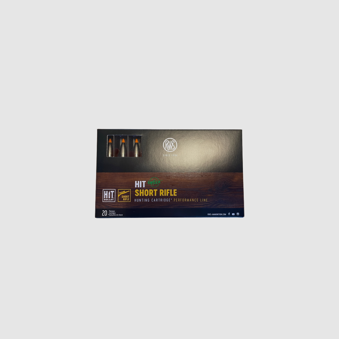 RWS 8x57 JS HIT Kort Geweer 10,4 g 160 gr, afbeelding 2 van 3