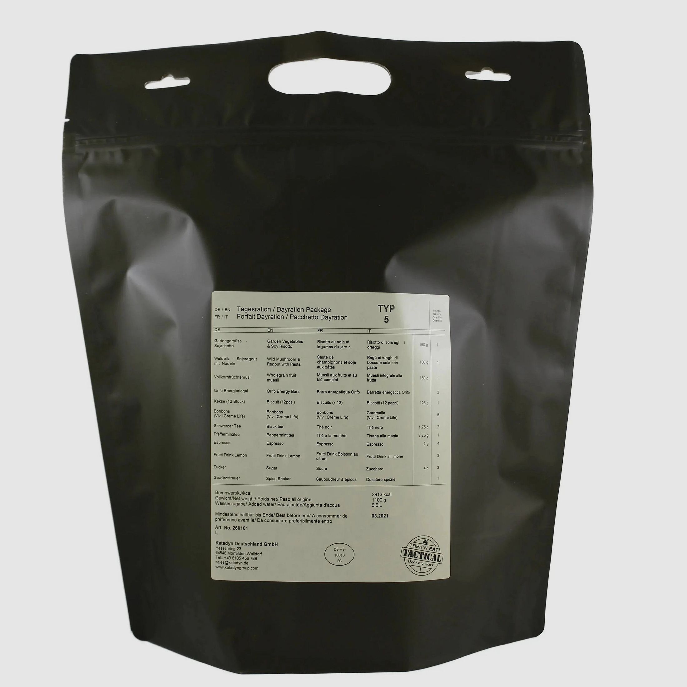 Katadyn Tagesration Vegetarisch Day Ration Pack Typ 5
