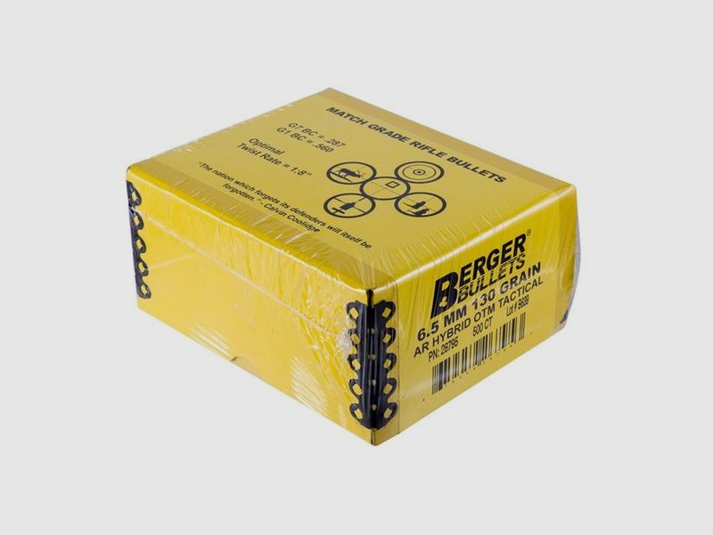 BERGER BULLETS 6,5MM (0,264″) 130GR HYBRID OTM BOAT TAIL 500/BOX