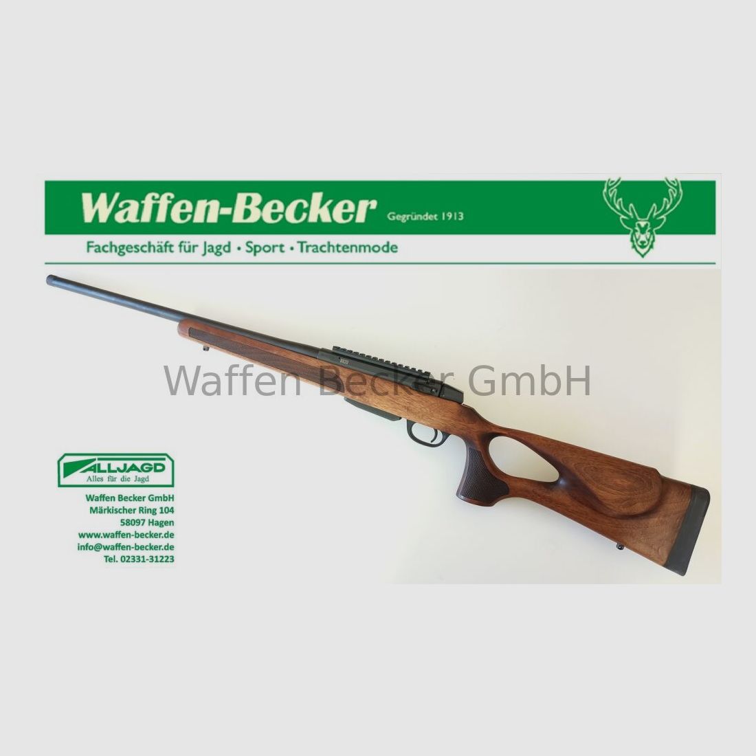 Brenner / Wapens Schumacher Brenner BR20 Kal. .30-06 LL:51cm M15x1 Mondsgewinde, Houten Schaft