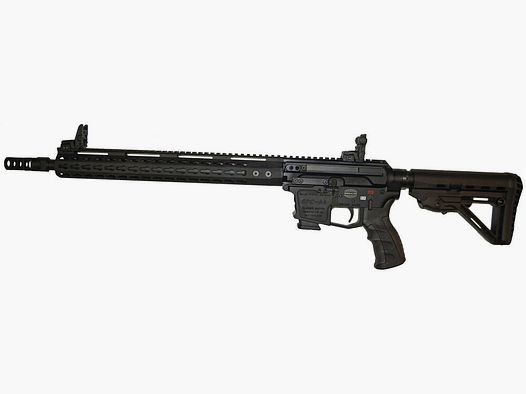 Schwaben Arms GmbH/GWMH Fucile semiautomatico GWMH SPC-HUNTER A4 17" (CARABINA PISTOLA SVIZZERA) NERO Cal.9x19 Caricatore AR15 Glock