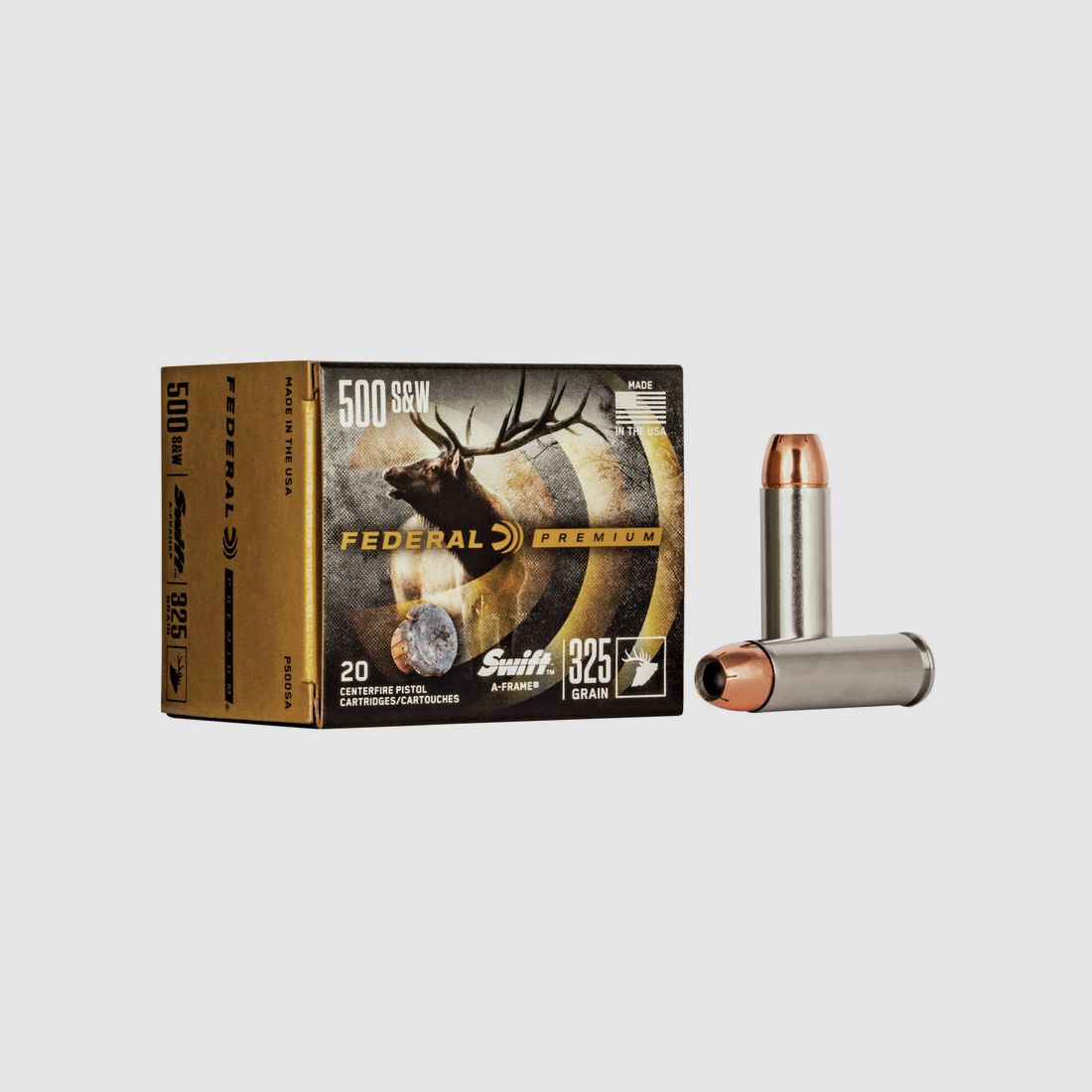 Federal Premium Swift A-Frame .500 S&W 325GR JHP 20 cartouches