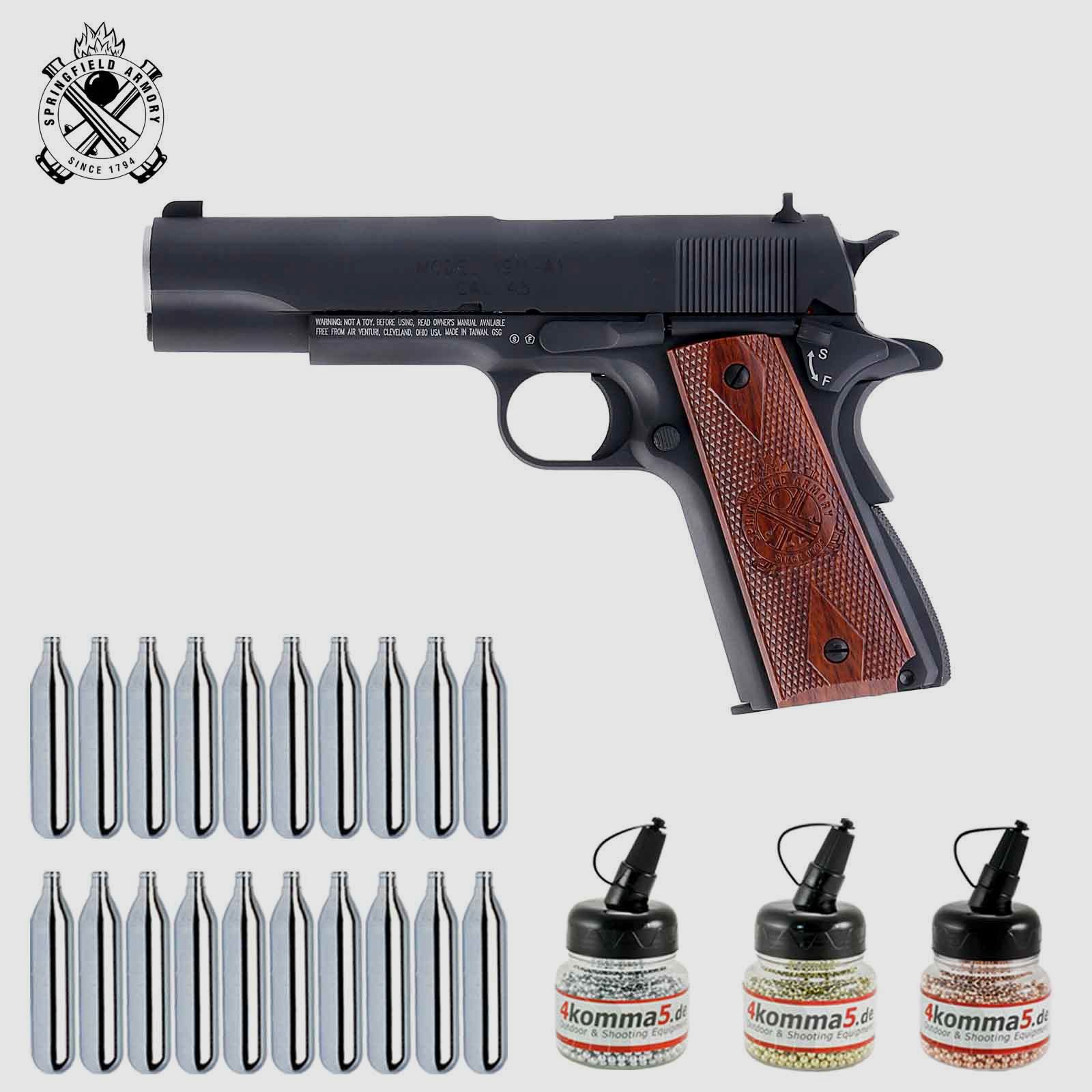 Superset Springfield 1911 Vollmetall 4,5 mm BB Blowback Co2-Pistole (P18)