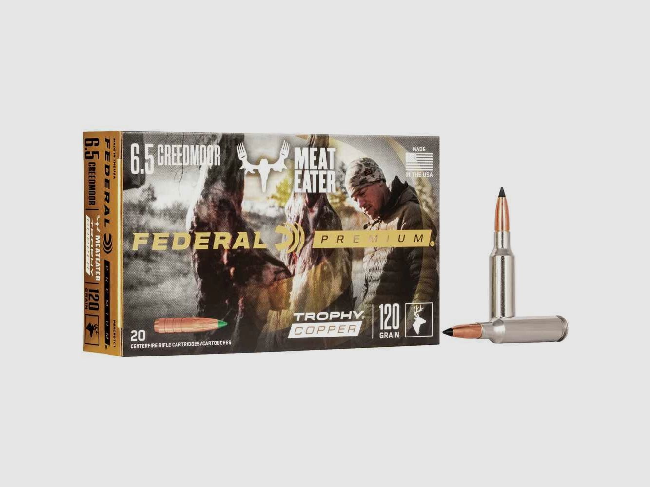 6,5 Creedmoor V-Shok Trophy Copper 7,8g/120grs. Federal Ammunition
