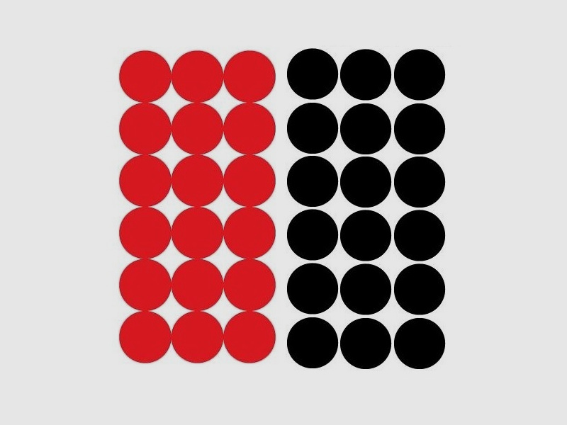 432 Schietplakken 1" zwart&rood