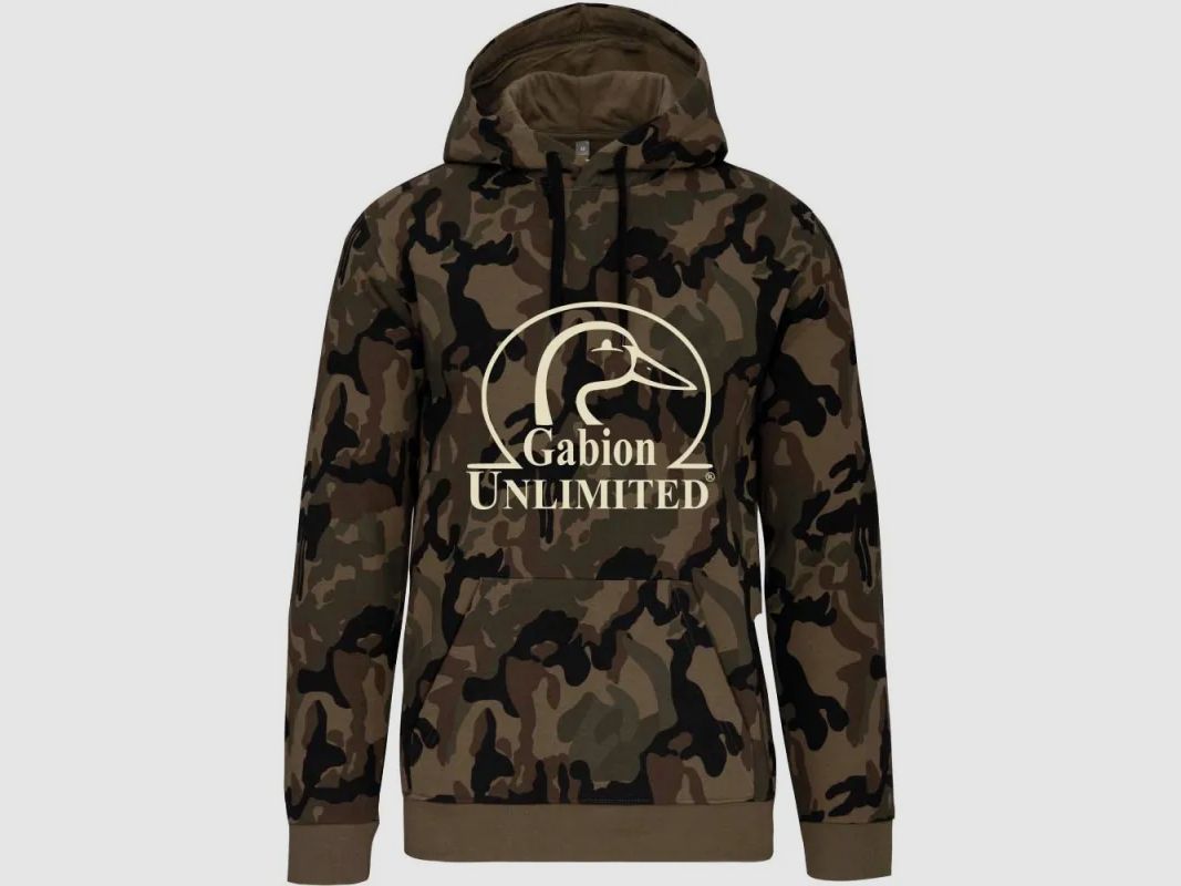 Kapuzensweatshirt Camo Woodland 80% Baumwolle 280g mit Fronttasche, Bild 2 von 14