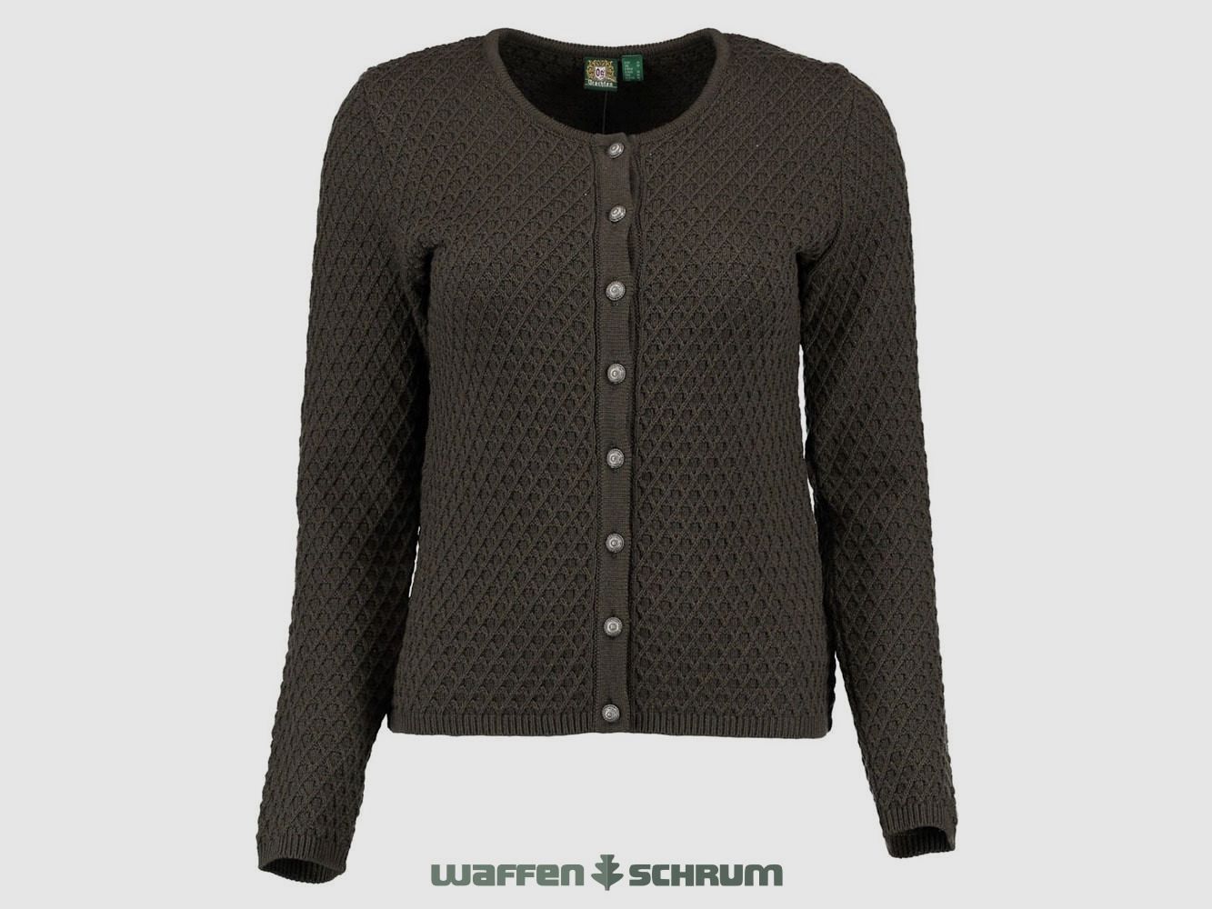 Gipfelstürmer Damenstrickjacke Rundhals Dunkelgrün