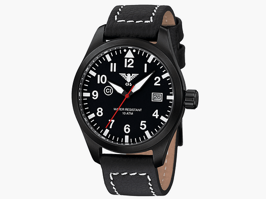 KHS Airleader Black Steel Tactical Watch