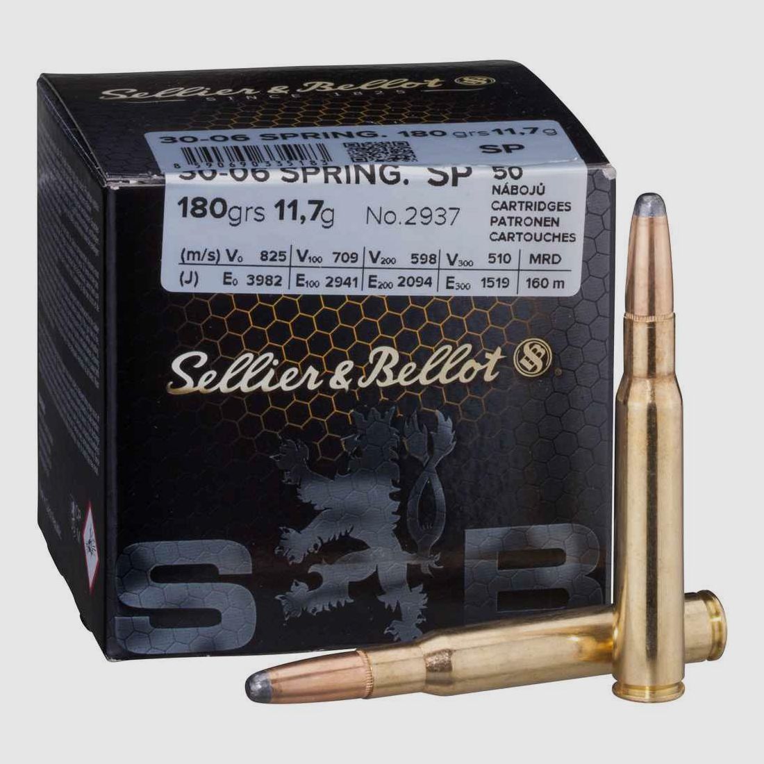 S&B Büchsenpatrone Kal. .30-06 Teilmantel 180 grs. 11,7g