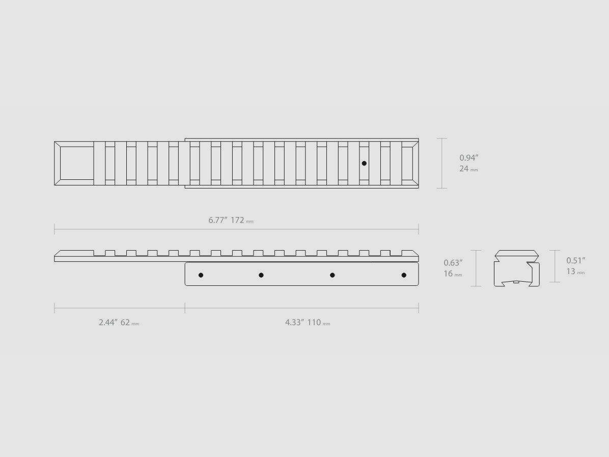 HAWKE 22402 Rail d'adaptation 11MM AIRGUN 3/8" FUSIL À EXTENSION WEAVER PICATINNY