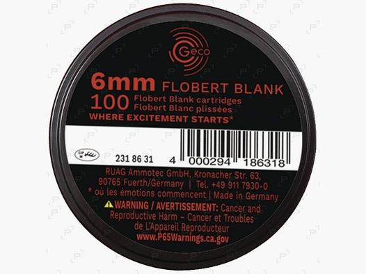 Boite de 100 cartouches à blanc GECO calibre 6 mm
